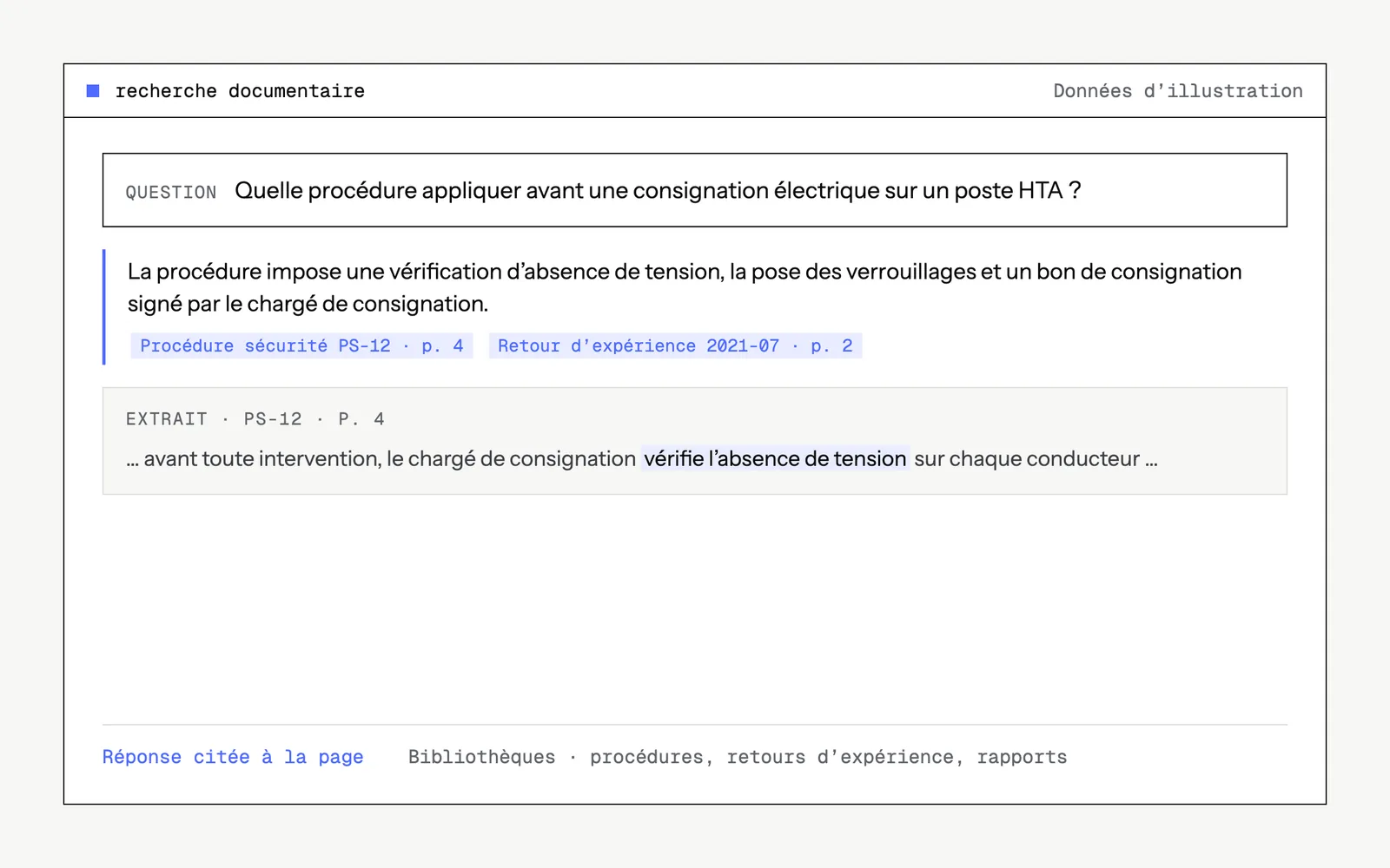 Maquette d'illustration de l'outil : recherche documentaire